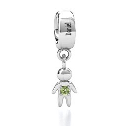 My Man Bracelet Charm in 925 Sterling Silver with Peridot