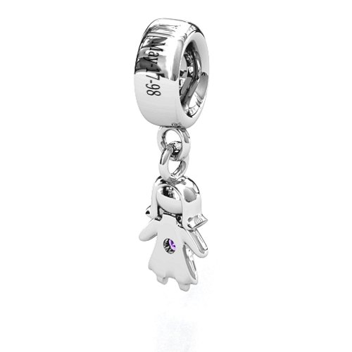 Perfect Woman Bracelet Charm – Sterling Silver with Amethyst