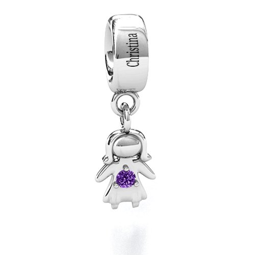 Perfect Woman Bracelet Charm – Sterling Silver with Amethyst