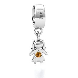 Perfect Woman Bracelet Charm in 925 Sterling Silver with Citrine