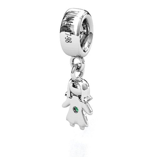 Perfect Woman Bracelet Charm – Sterling Silver with Emerald