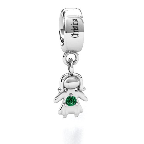 Perfect Woman Bracelet Charm – Sterling Silver with Emerald