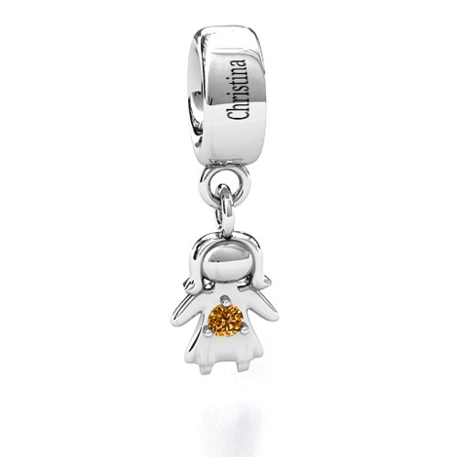 Perfect Woman Bracelet Charm – Sterling Silver with Citrine