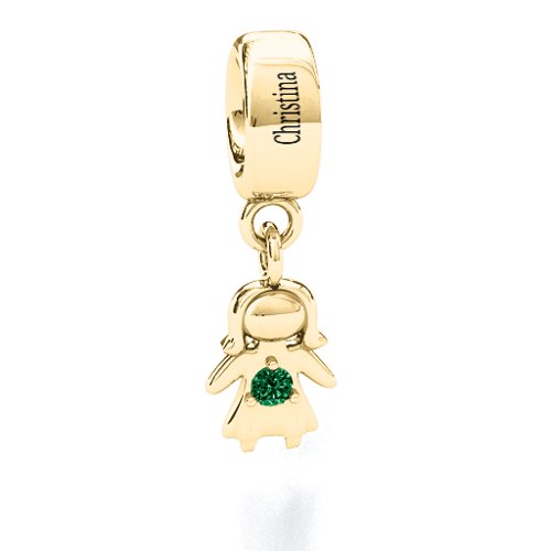 Perfect Woman Bracelet Charm – 10K Yellow Gold with Emerald