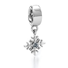 Snowflake Bracelet Charm – 10K Yellow Gold with Cubic Zirconia