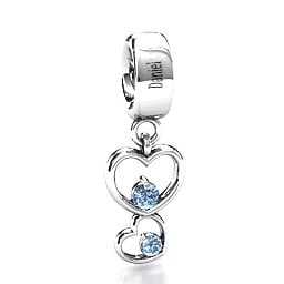 Double Heart Nest Bracelet Charm