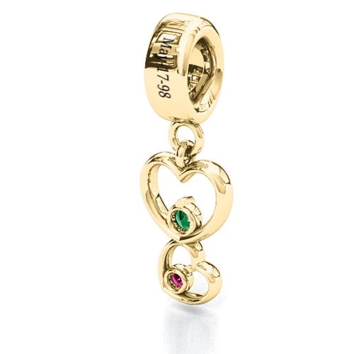 Double Heart Nest Bracelet Charm
