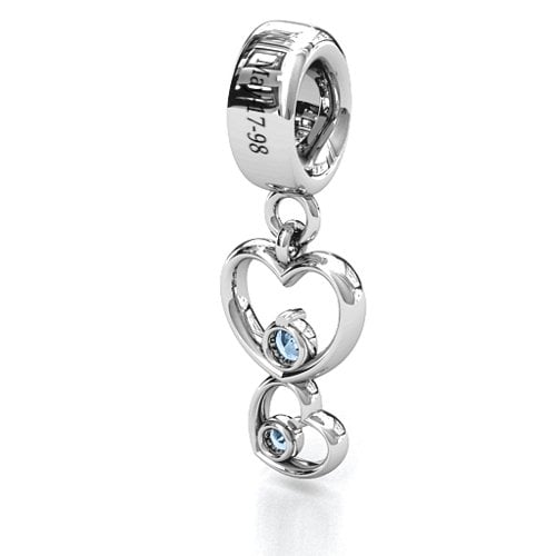 Double Heart Nest Bracelet Charm