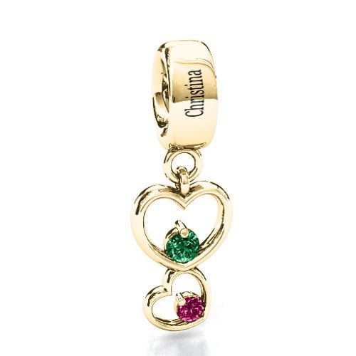 Double Heart Nest Bracelet Charm