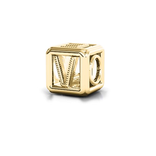 Love Cube Bracelet Charm – 10K Yellow Gold