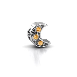 To the Moon and Back Bracelet Charm in 925 Sterling Silver with Citrine