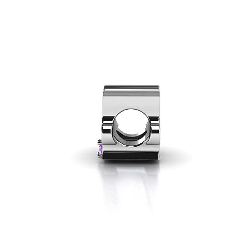 Puzzle Piece of your Heart Bracelet Charm – Sterling Silver with Amethyst