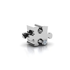 Puzzle Piece of your Heart Bracelet Charm – Sterling Silver with Citrine