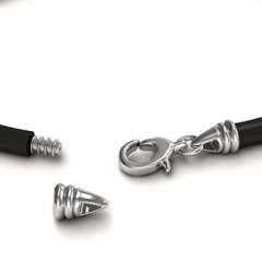 7.5" Leather Bracelet with Silver Clasps