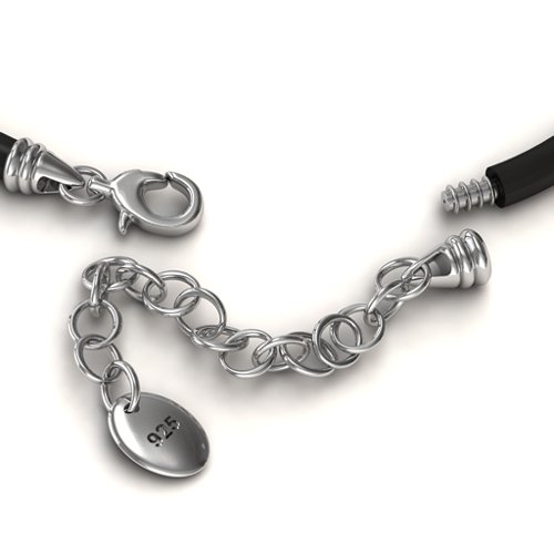 7.5" Leather Snake Bracelet with 1.5" Extender – Sterling Silver