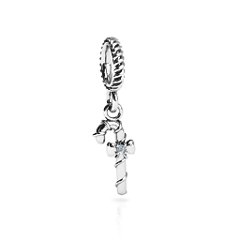 Candy Cane Bracelet Charm – Sterling Silver with White Premium Zirconia
