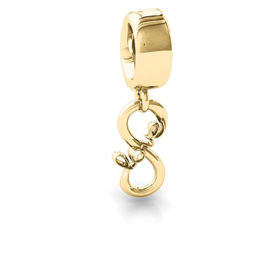 Love Dangling Infinity Bracelet Charm – 10K Yellow Gold