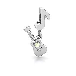 Music Lovers Bracelet Charm in 925 Sterling Silver with Peridot