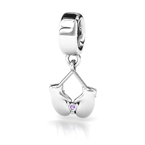 Smitten for Mittens Bracelet Charm – Sterling Silver with Amethyst