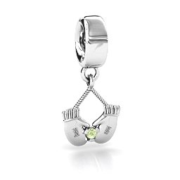 Smitten for Mittens Bracelet Charm in 925 Sterling Silver with Peridot