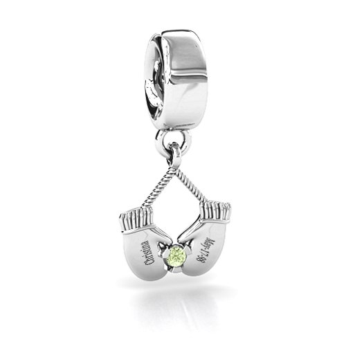 Smitten for Mittens Bracelet Charm – Sterling Silver with Peridot