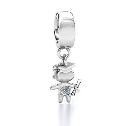 He Graduated! Bracelet Charm in 925 Sterling Silver