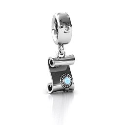 Proud Graduate Bracelet Charm in 925 Sterling Silver with Blue Topaz