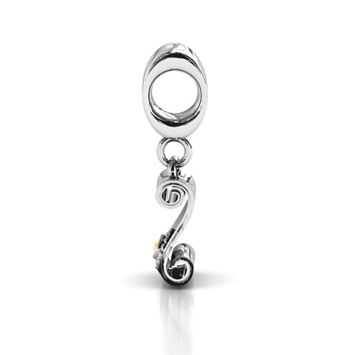 Proud Graduate Bracelet Charm – Sterling Silver with Citrine