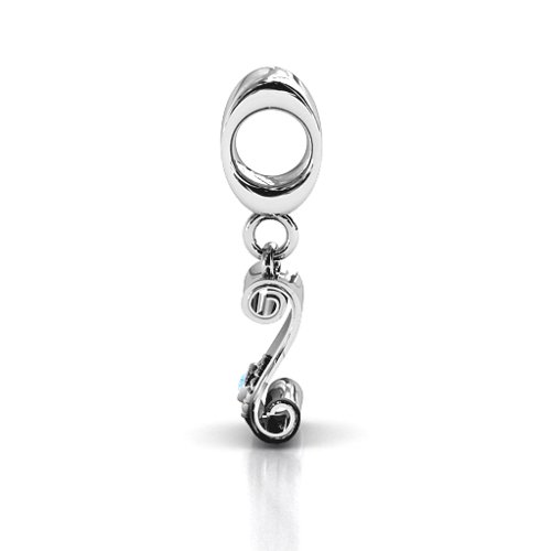 Proud Graduate Bracelet Charm – Sterling Silver with Blue Topaz