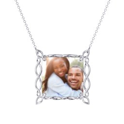 Square Infinity Photo Frame Necklace
