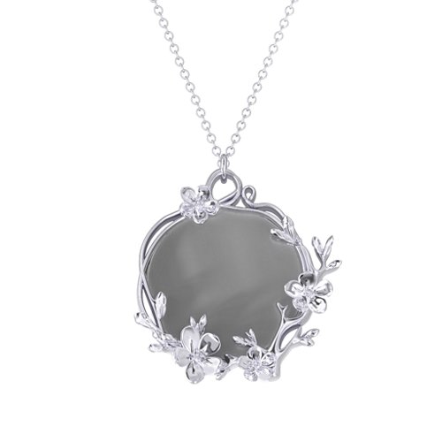 Round Cherry Blossom Photo Frame Necklace