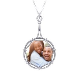 Modern Decorative Round Photo Frame Necklace