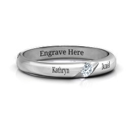 Women's Reveal Stone Grooved Ring