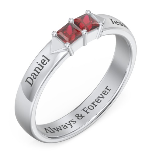 Timeless Romance Ring – Sterling Silver with Garnet