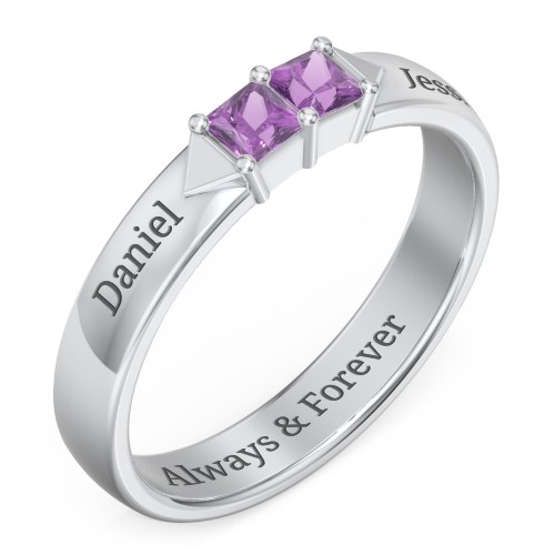 Timeless Romance Ring – Sterling Silver with Amethyst