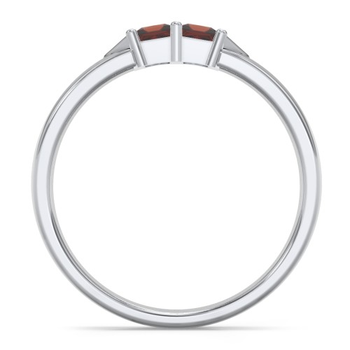 Timeless Romance Ring – Sterling Silver with Garnet