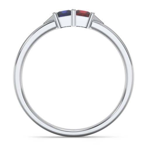 Timeless Romance Ring – Sterling Silver with Blue Sapphire and Garnet