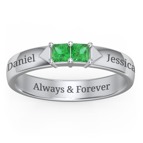 Timeless Romance Ring – Sterling Silver with Emerald