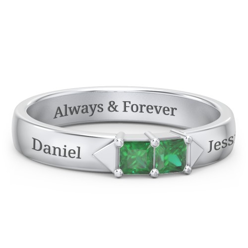 Timeless Romance Ring – Sterling Silver with Emerald