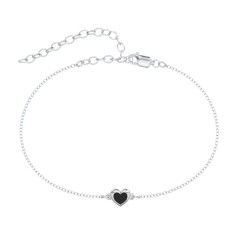 Heart Anklet with Cold Enamel – 18K Gold Plated Silver
