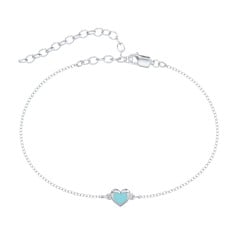 Heart Anklet with Cold Enamel