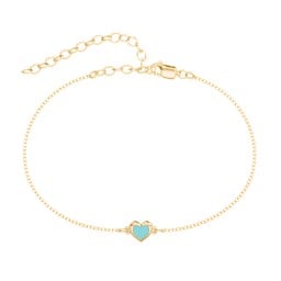Heart Anklet with Cold Enamel
