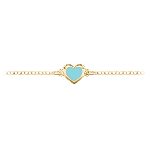 Heart Anklet with Cold Enamel – 18K Gold Plated Silver