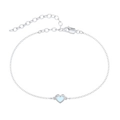 Heart Anklet with Cold Enamel – 18K Gold Plated Silver