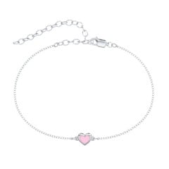 Heart Anklet with Cold Enamel