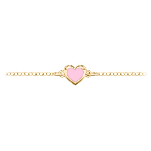 Heart Anklet with Cold Enamel – 18K Gold Plated Silver