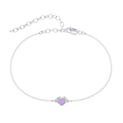 Heart Anklet with Cold Enamel – 18K Gold Plated Silver