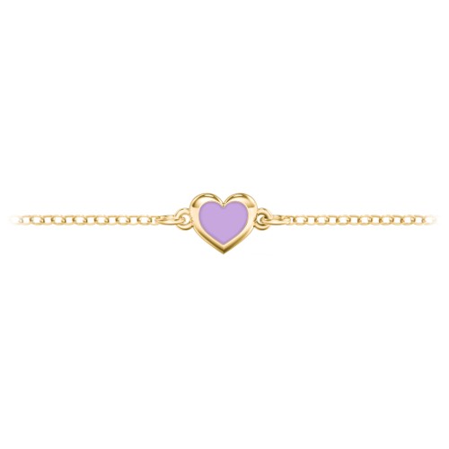 Heart Anklet with Cold Enamel – 18K Gold Plated Silver