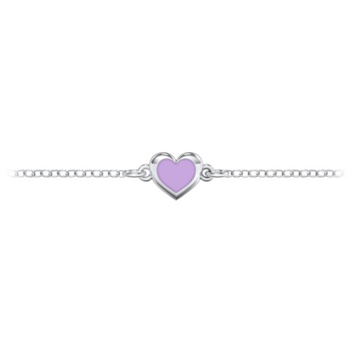 Heart Anklet with Cold Enamel – Sterling Silver