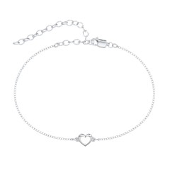 Heart Anklet with Cold Enamel – 18K Gold Plated Silver